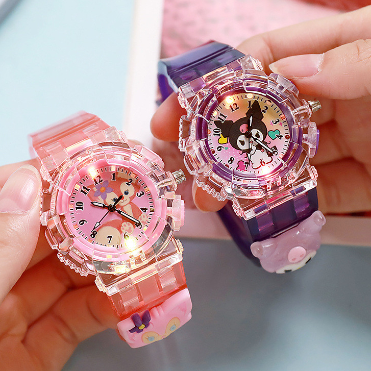 Kegllect Sanrio Hello Kitty Kids Luminous Quartz Watch Children 3D ...