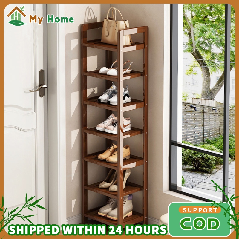 MY Home Bamboo Shoe Rack Rak kasut shoes rack kasut murah Bertingkat 9 ...