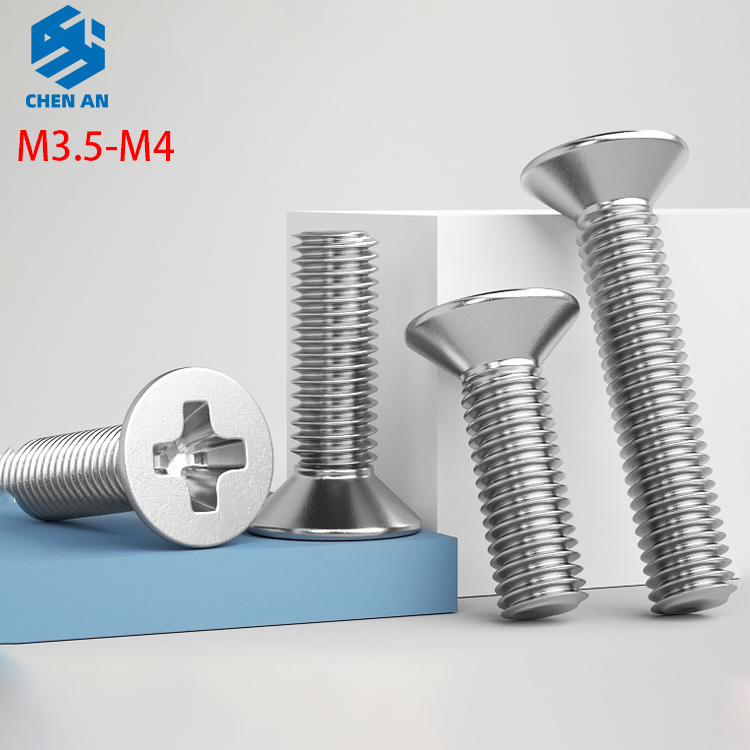 M3.5 M4 Csk Countersunk Flat Philip CSK TechMakers Cross Recessed