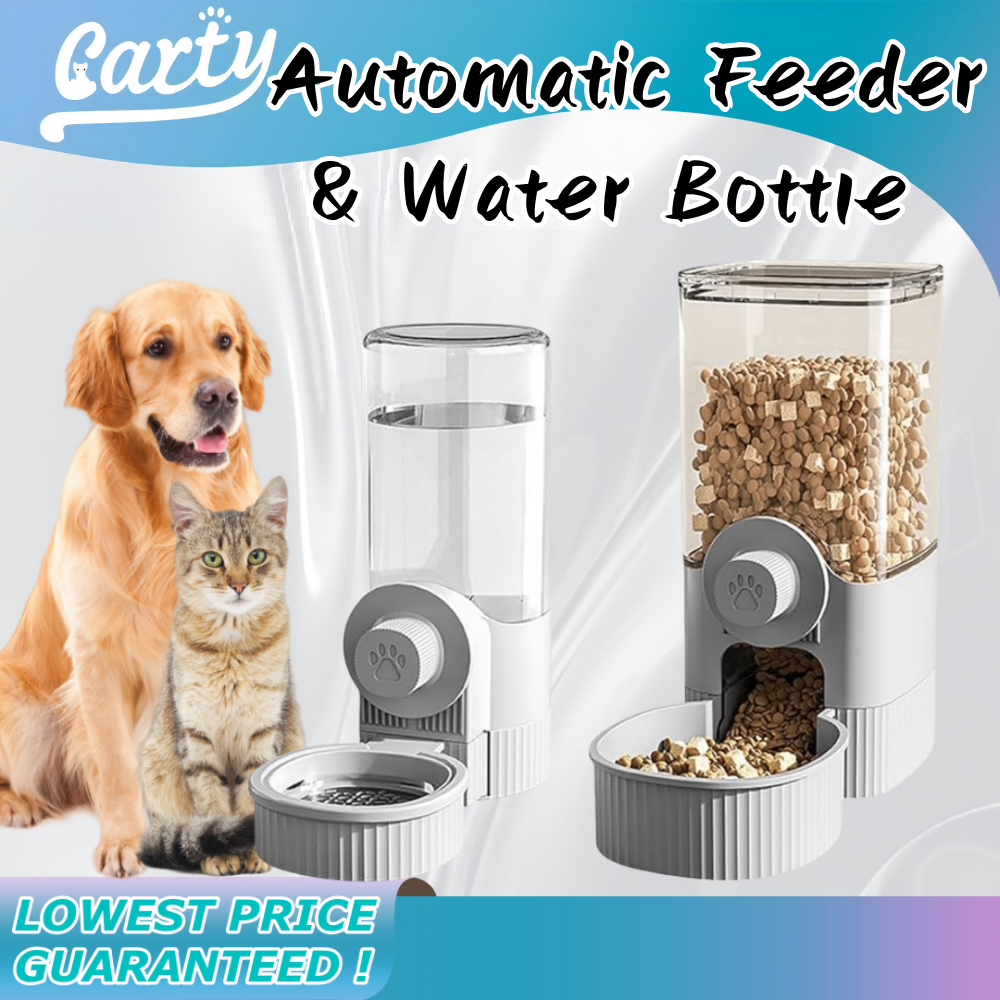 Carty Pet Automatic Hanging Food Feeder Drinker Water Dipenser cage dog ...