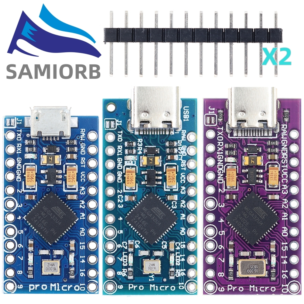 Mini/Type-C/Micro USB Pro Micro ATMEGA32U4 5V/16MHZ module With the ...