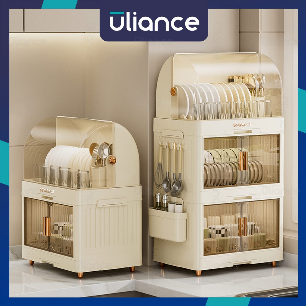 Uliance Foldable Double Layer Dish Rack - Eco-Friendly Plastic, Stylish ...