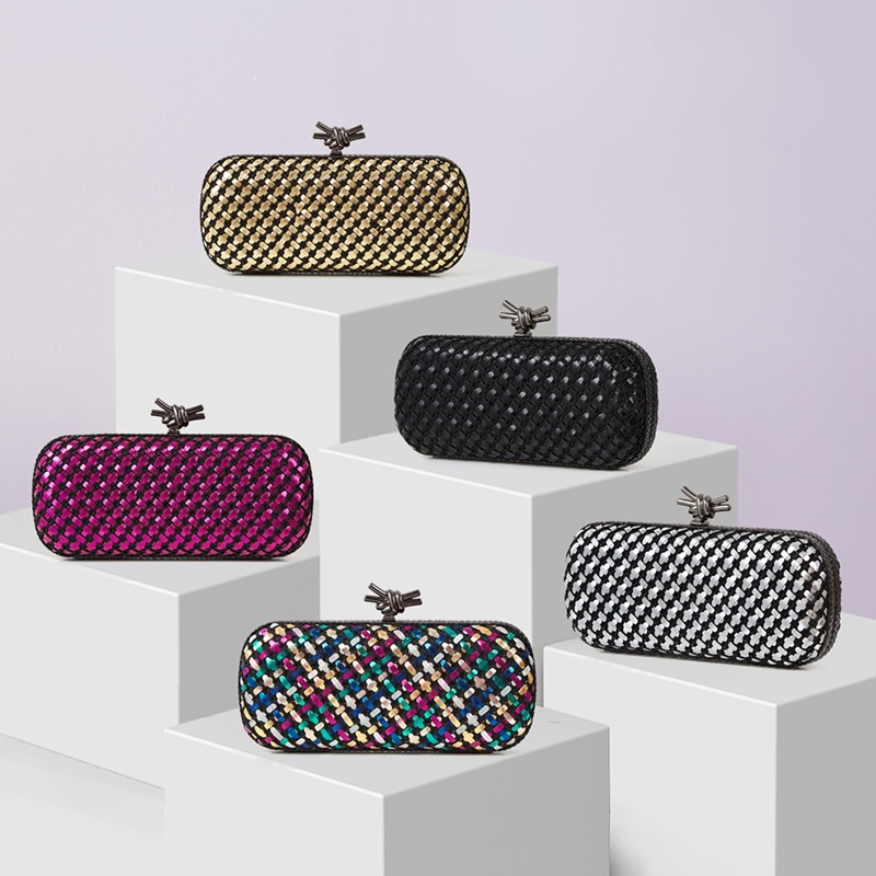 Luxury Women s Clutch Box Bag Microfiber Woven Dinner Bags Dress Party Dinner Lady Handbag Chain Strap Small Bag For Women Shopee Malaysia