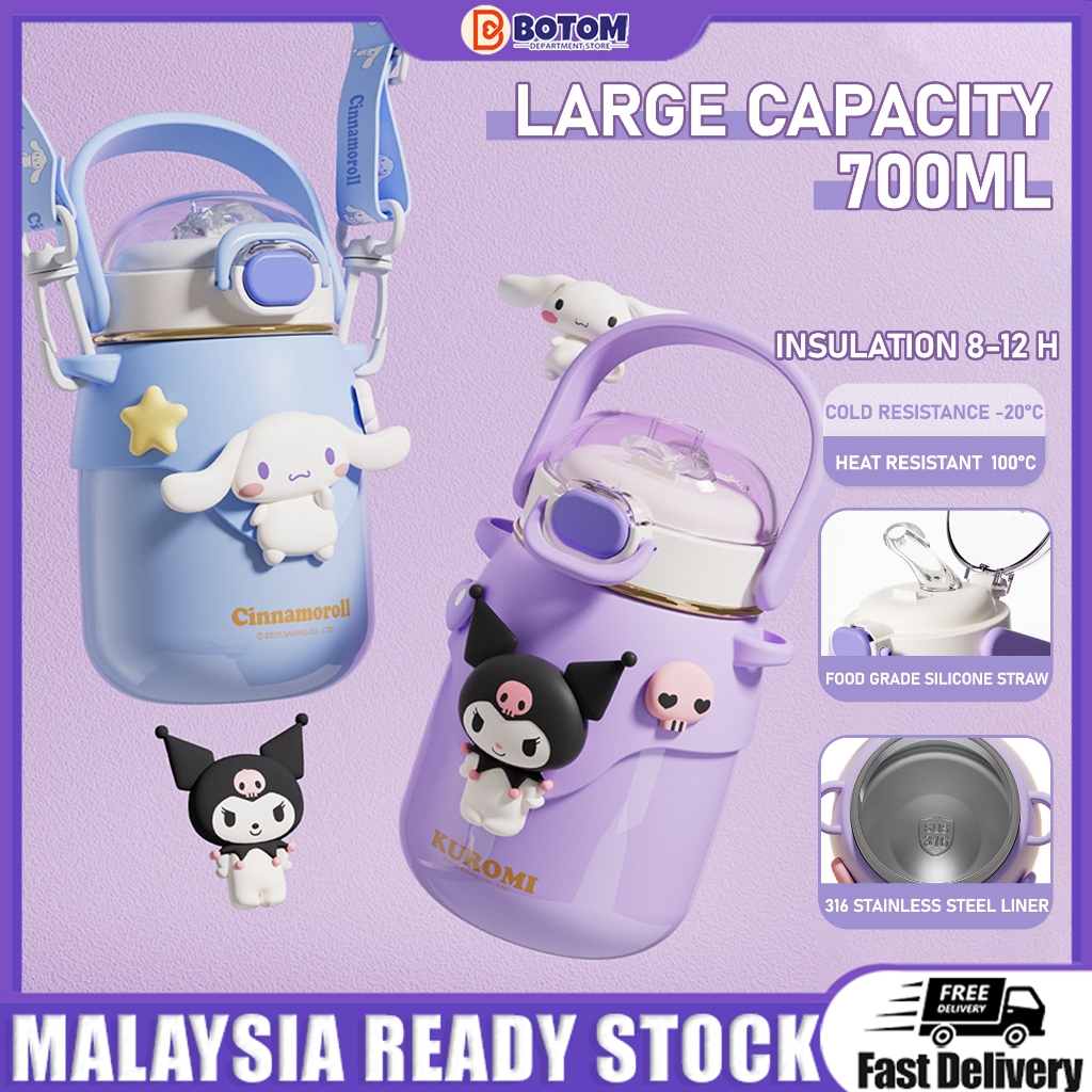 BOTOM 700ML Botol Air Tahan Sejuk Kuromi Sanrio Thermal Water Bottle ...