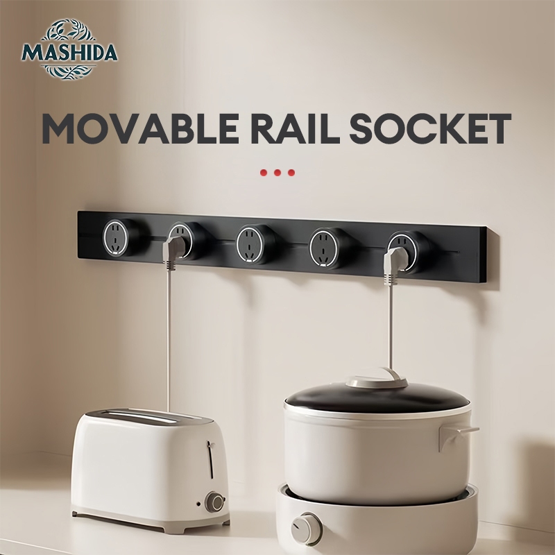 MASHIDA Movable Rail Socket Switch Power Track Socket Adapter Universal ...