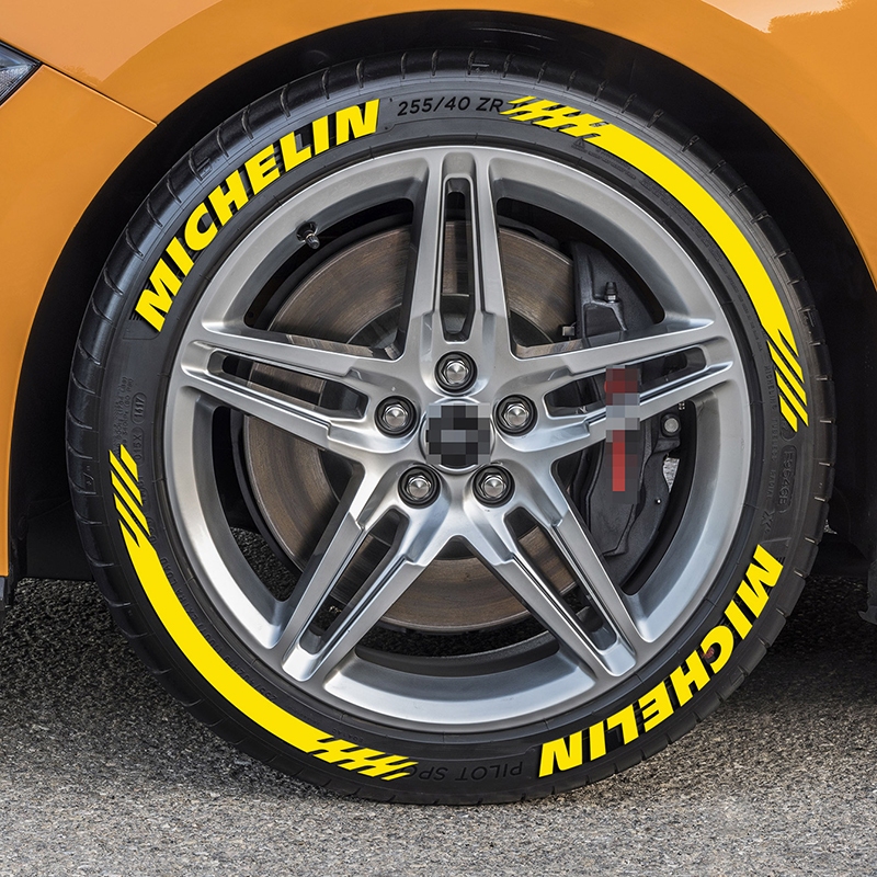 4pcs Yellow MICHELIN Sticker Tayar Kereta Tire Stickers Motorcycle Tyre ...