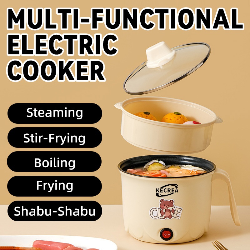 KECREA Mini Electric Cooker Non Stick Cooker Portable Travel Split Pot ...