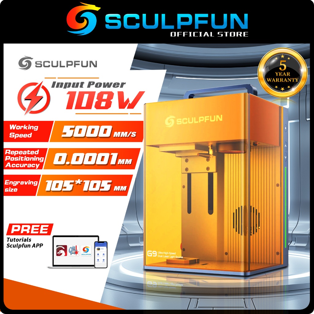 SCULPFUN G9 Infrared Blue Dual Laser Engraver Cutter Industrial Grade ...