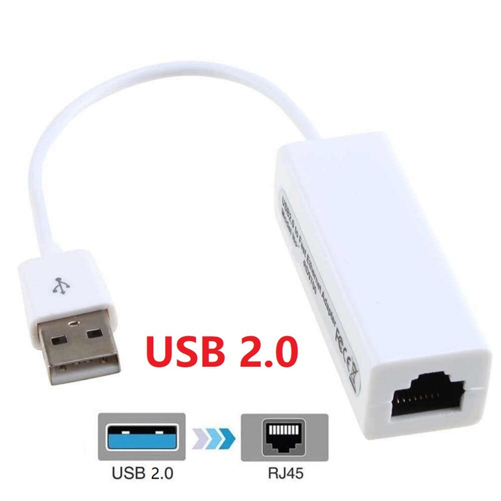 USB 2.0/Type C to RJ45 LAN Wired Adapter Compatible for PC & Laptop ...