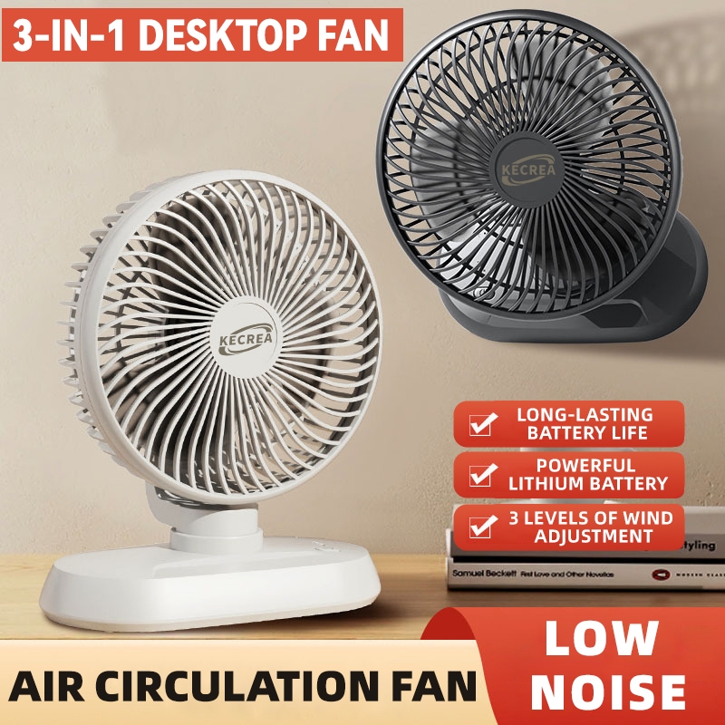 KECREA Low Noise Air Circulating Electric Table Fan 3 Speed Strong Wind ...