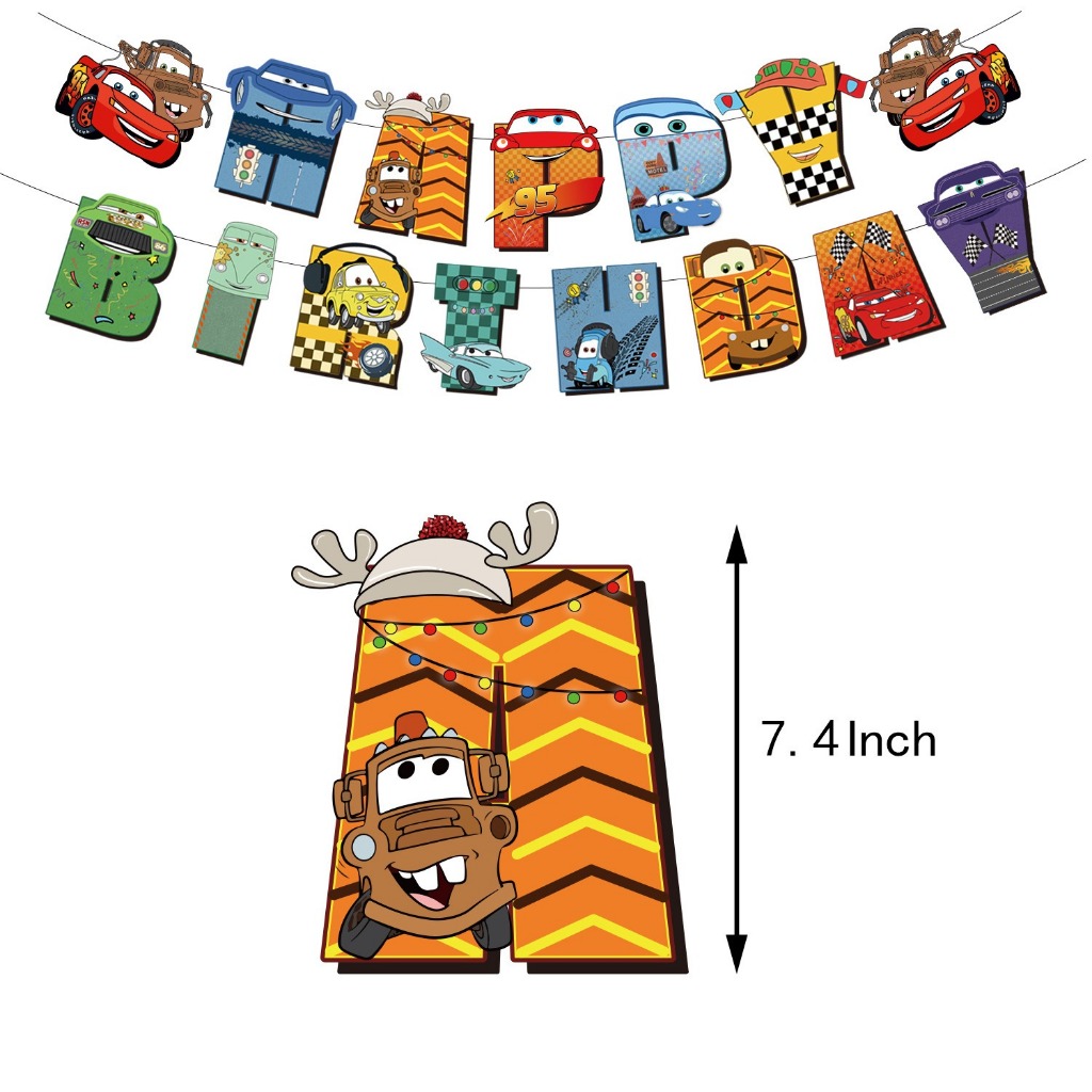 Cars kaarsjes Happy Birthday | Verjaardagskaarsjes set