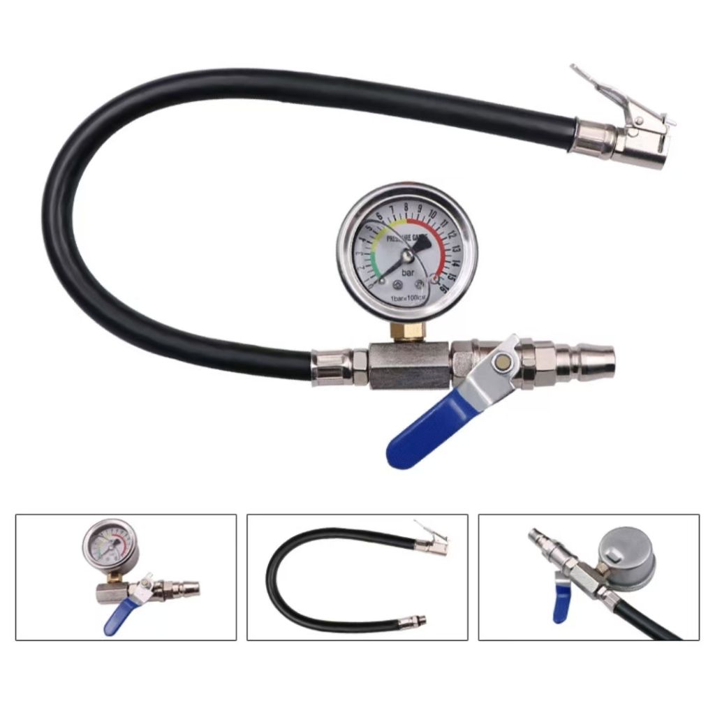 Car Tire Pressure Gauge Air Pressure Gauge Tire with Inflator Head ...