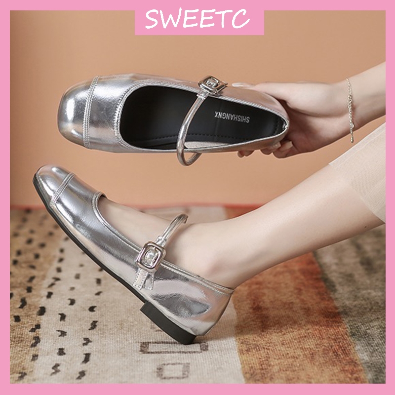 Round toe silver shoes clearance