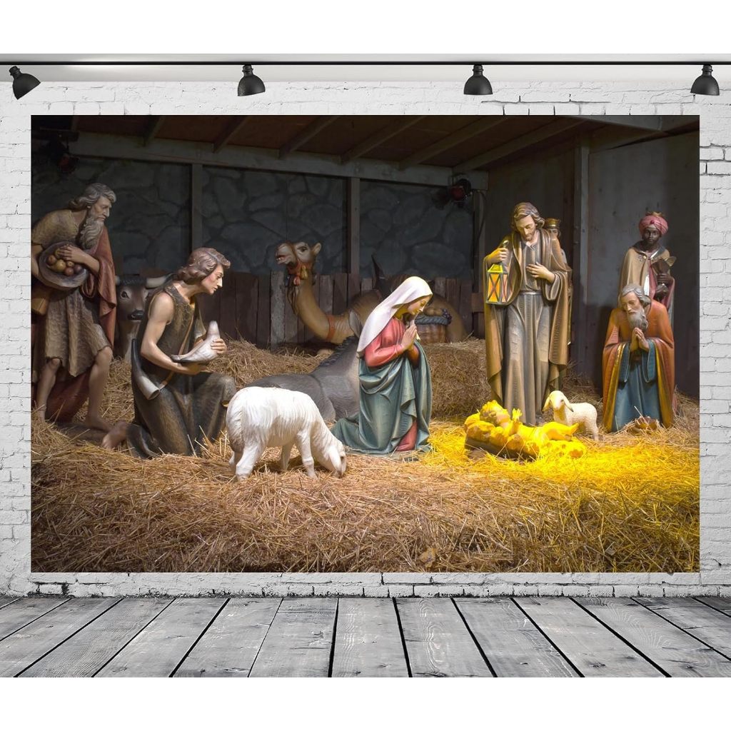 Christmas Nativity Scene Backdrop 7x5ft Portland Grotto Bethlehem ...