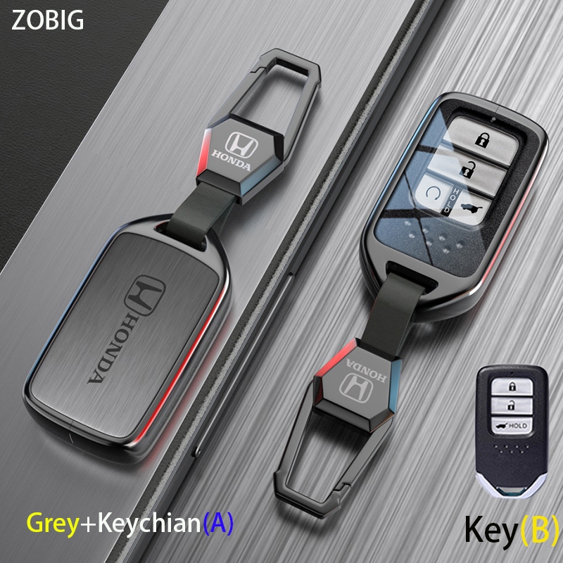 Ontto 3-Button Key Fob Cover Fit For Honda Smart Remote Key,Leather Key Protector Car Key Housing For Accord Civic CRV HRV Pilot Odyssey Passport Intelligent Key Blue - View #9