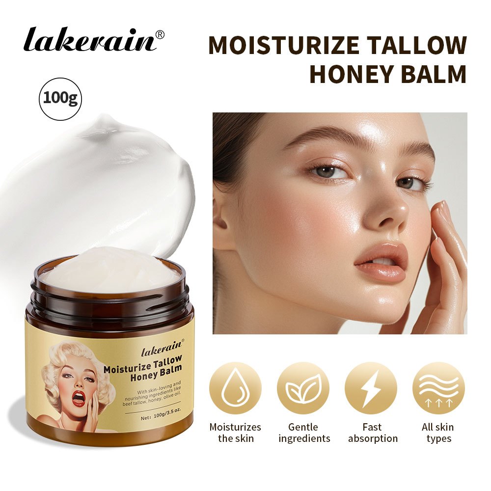 Lakerain Whipped Beef Tallow Honey Balm Beef Tallow Face Moisturizer