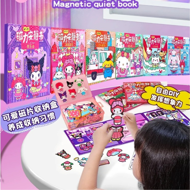 DIY Kuromi magnetic quiet book Multi-scenario sticker book Cartoon ...