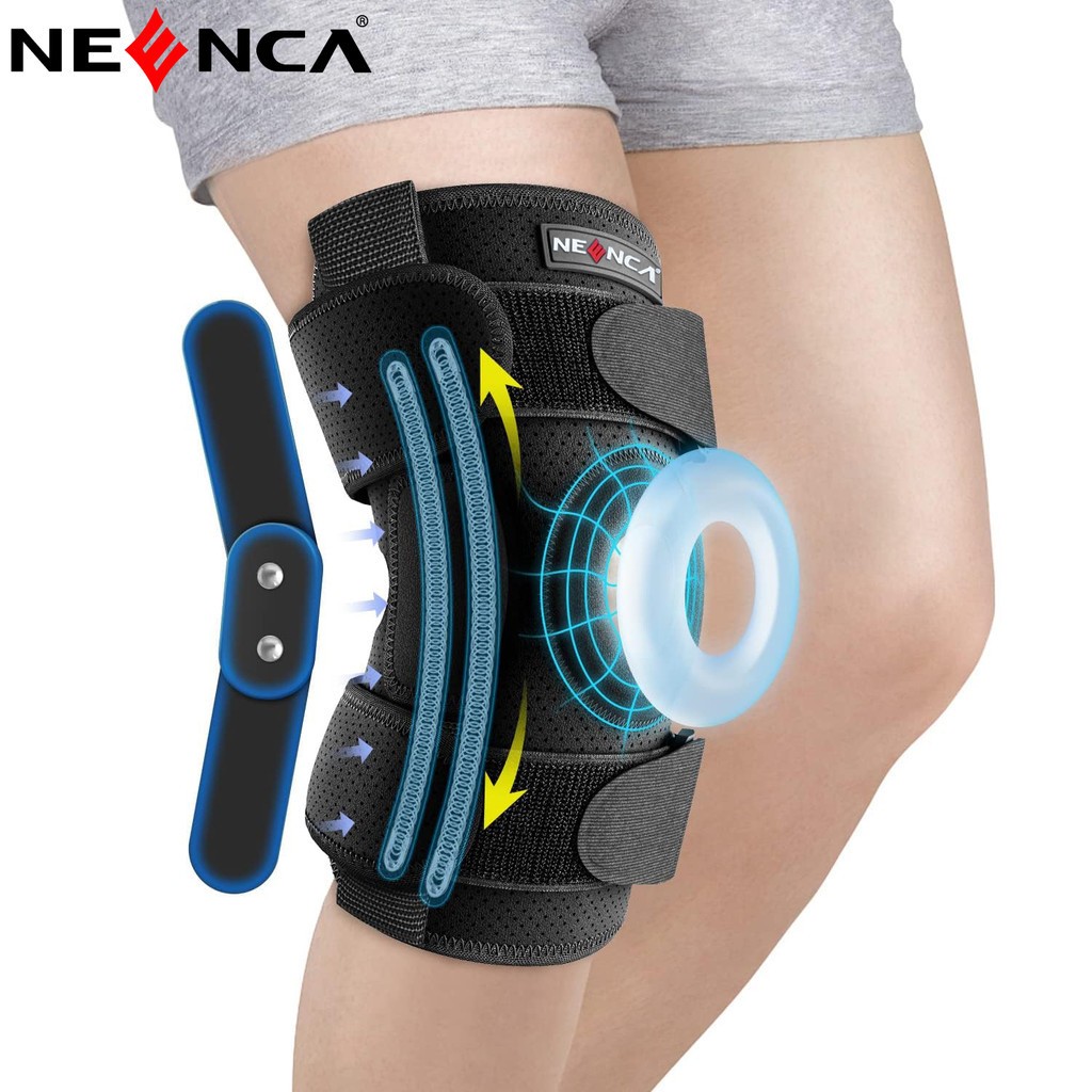 NEENCA Hinged Knee Brace with Adjustable Knee Support Built-in Side ...