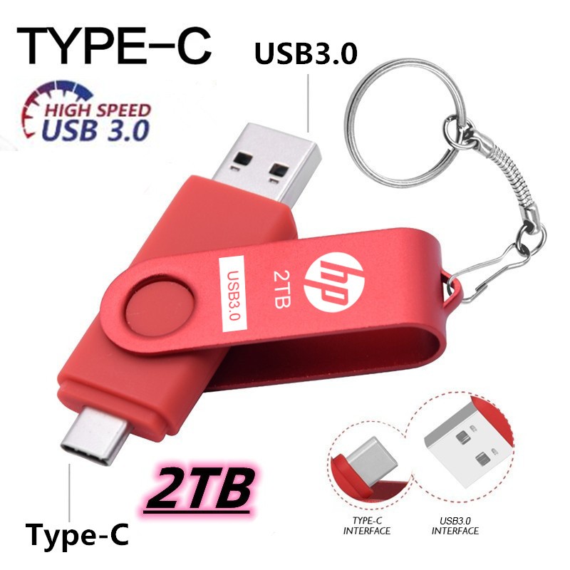 2TB pen driver 2-in-1 USB 3.0 storage disk type Type-c 1TB 512GB 256GB ...