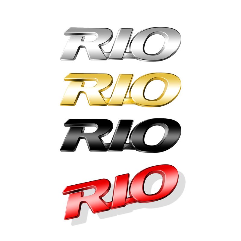 3D Metal Car Styling RIO Logo Adhesive Emblem Fender Rear Trunk Badge ...