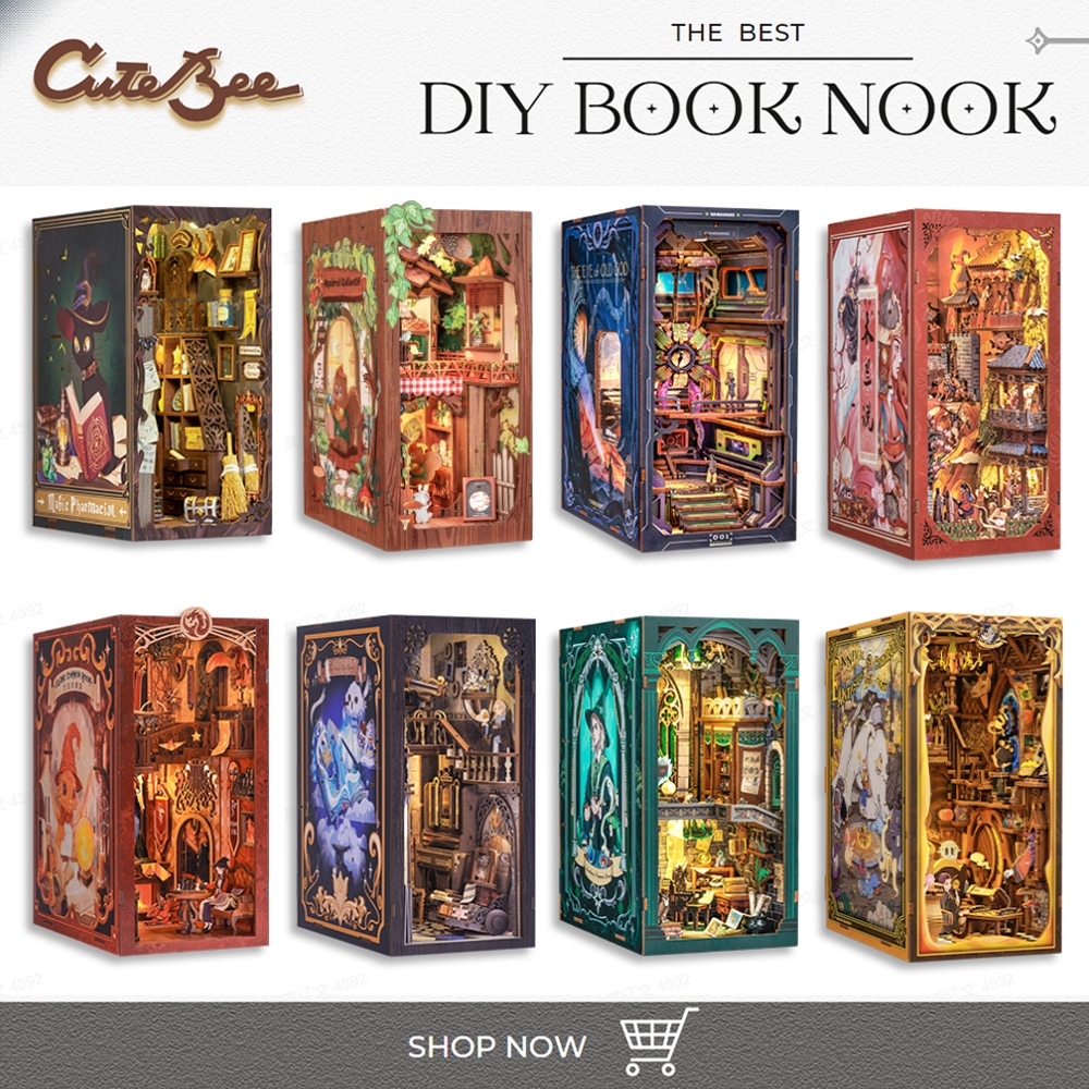 Mostop Kit Book Nook – Iglesia En Miniatura Con Luz Y Sensor, Puzzle 3D De Madera Para Niños Y Adultos