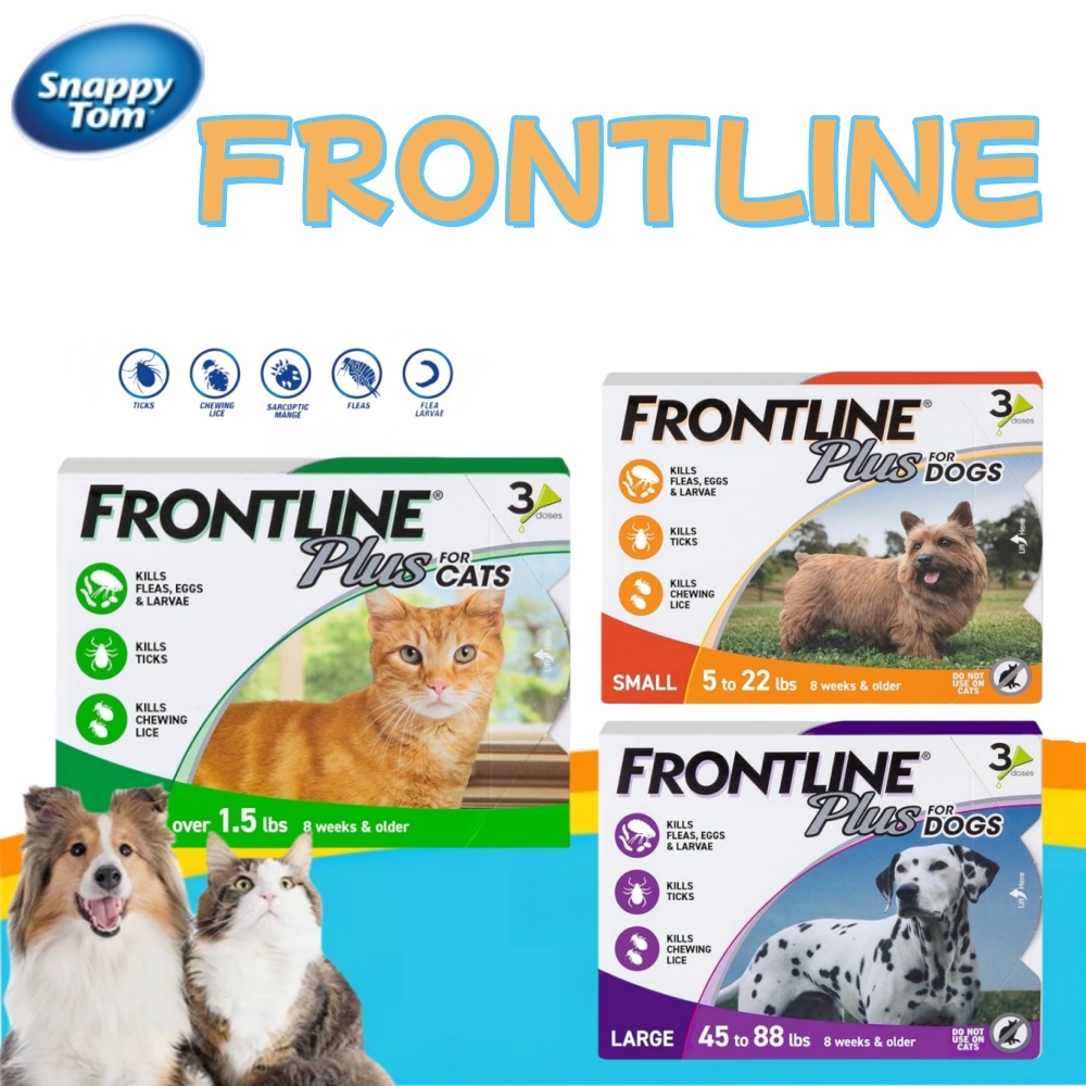 FRONTLINE Plus Flea Tick Treatment for Dogs Cats Kills ticks and fleas  Veterinarian Recommendations