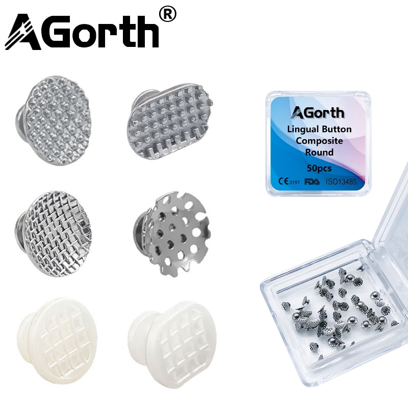 thumbnail image 2 of 50pcs Dental Orthodontic Lingual Buttons - Round Mesh Base For Bonding 2 of 3