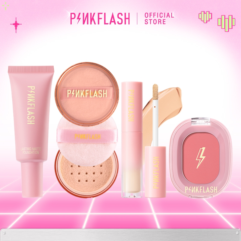 PINKFLASH 4Pcs Face Makeup Set Weightless Foundation Liquid Concealer ...