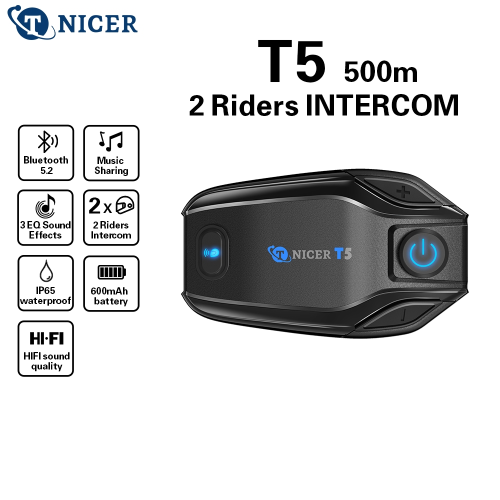 Motorcycle Helmet Intercom Bluetooth 5.3 LCD Display Headset For 2 Riders With Music Sharing And Flashlight 500m Interphone I5274684706 - View #12