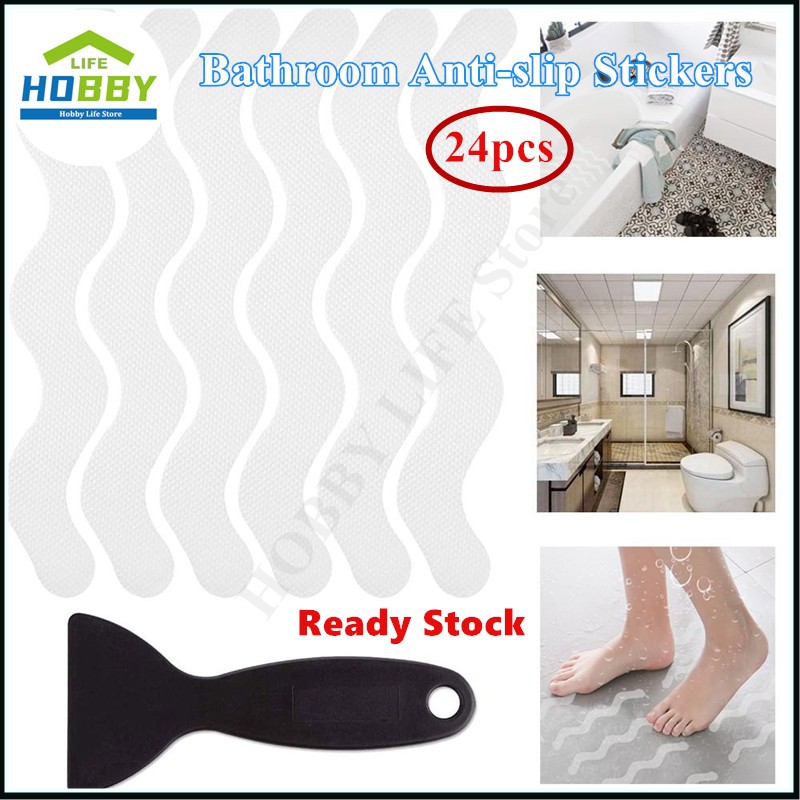 Anti Slip Shower Stickers 24 PCS Safety Bathtub Strips Adhesive Decals ...