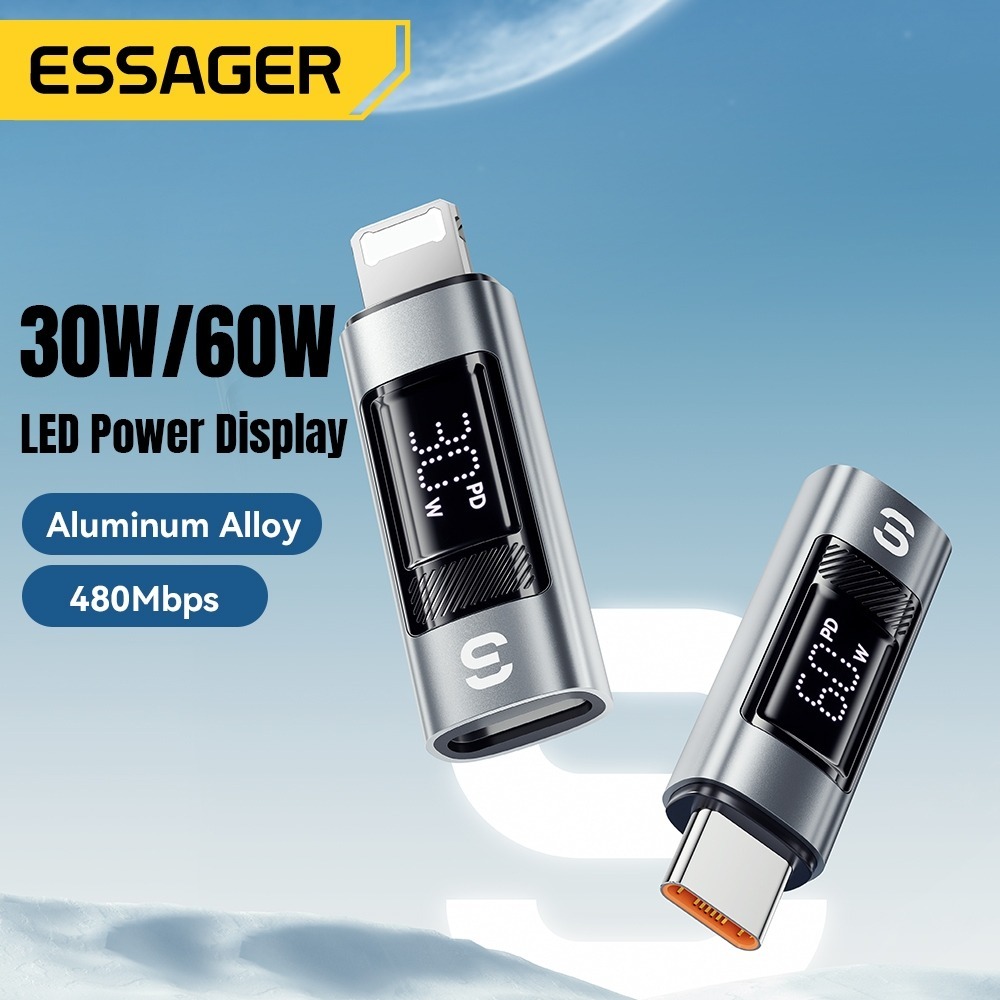 Essager L-C 60w/C-L 30w Smart Digital Display Power Test Adapter ...
