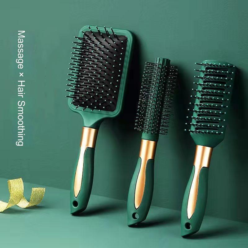 2PCS Nylon Bristle Brush Hair Smooth Hair Head Scalp Massage Comb Blue/Gradient