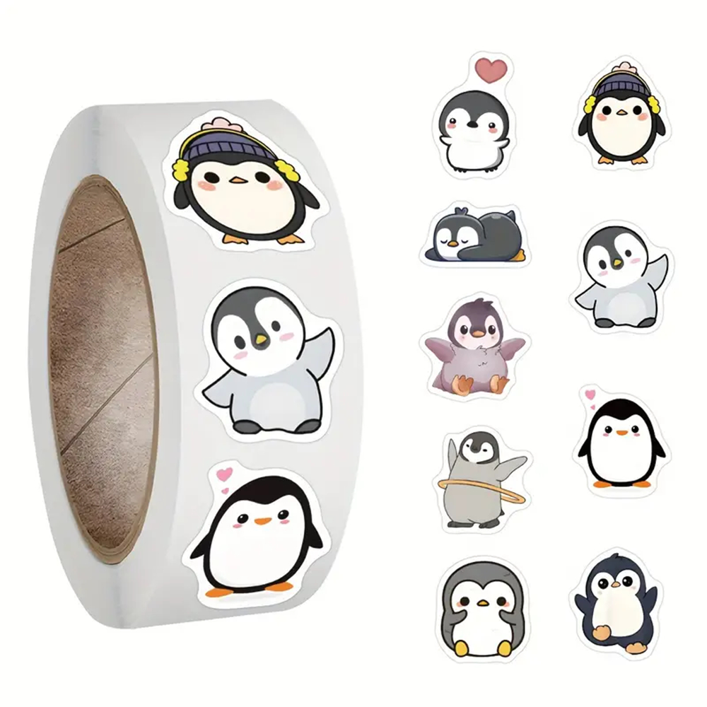 500pcs/roll Penguin Animals Stickers for Water Bottles Laptop ...