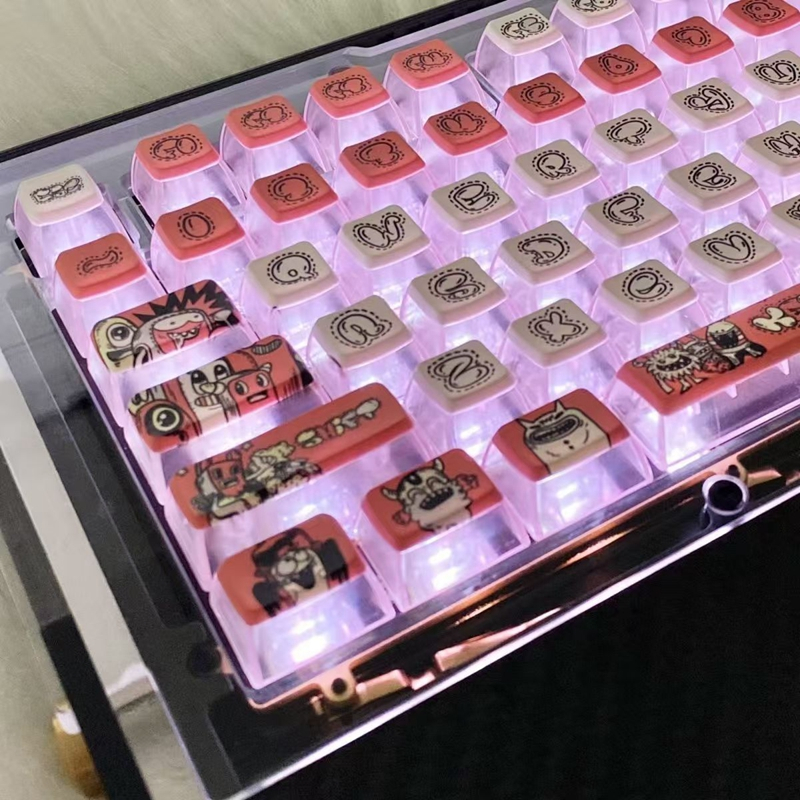 【Keycap Only】‌Hand Drawn Graffiti Style Pudding Keycap 125 Keys Four ...