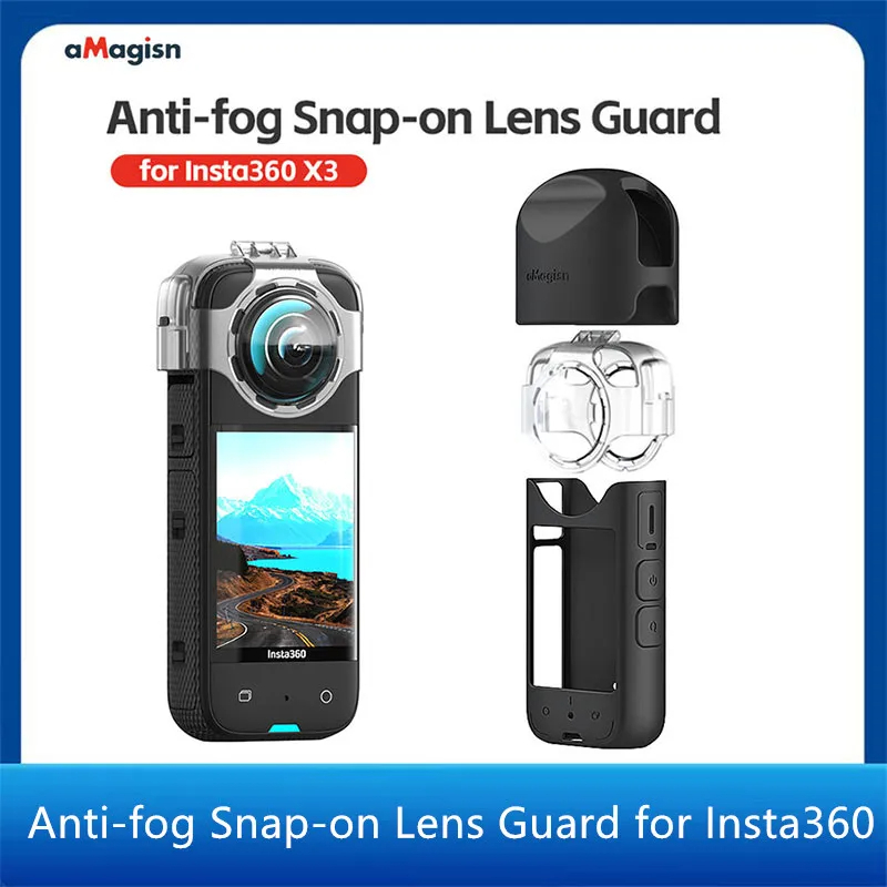 Anti-fog Snap-on Lens Guard insta 360 x3 silicone Protective Case ...