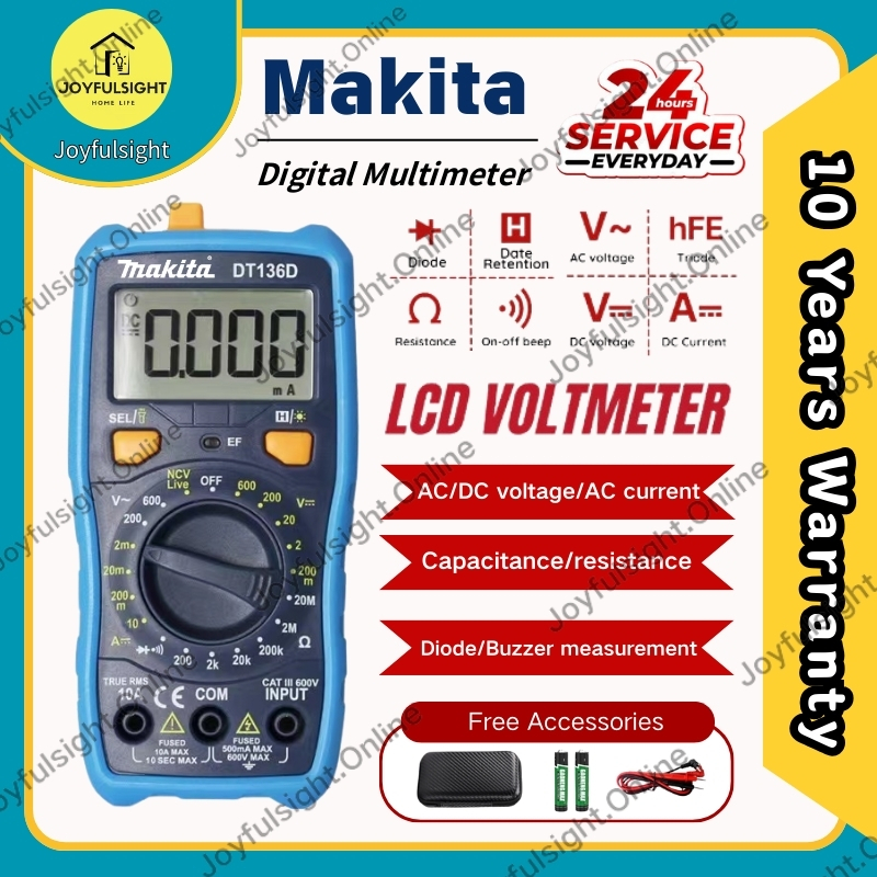 【Free Bag】Makita Digital Multimeter with LCD Backlight AC/DC Voltmeter
