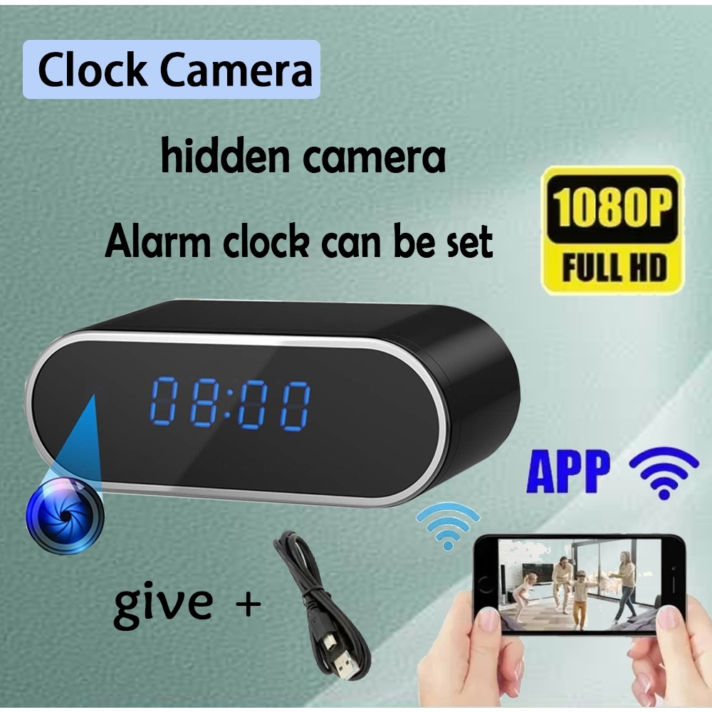IP WiFi with Time Display Camera Clock Wireless 1080P Night Vision ...