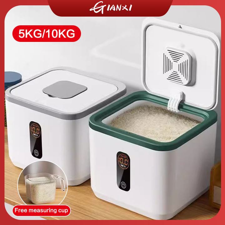 Household Rice Bucket Rice Storage Box Grain Container Insectproof