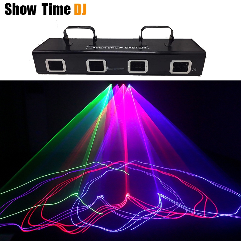 4 Head Dj RGBP Laser Beam Line Scan Lampu DMX512 Bar Wedding Disco ...