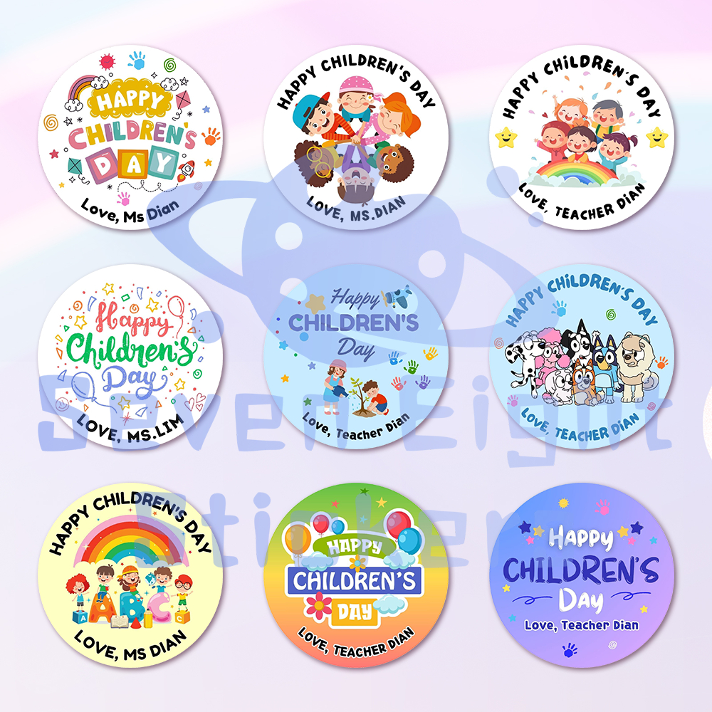 Custom Happy Childrens Day Stickers | Customized Stickers for Goodie ...