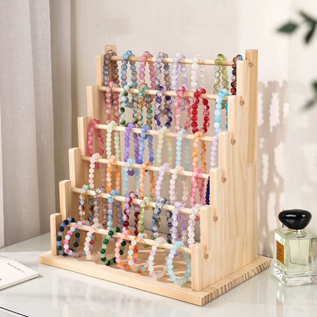 Solid Wood Bracelet Display Rack Bracelets Key Chain Jewellery Storage ...