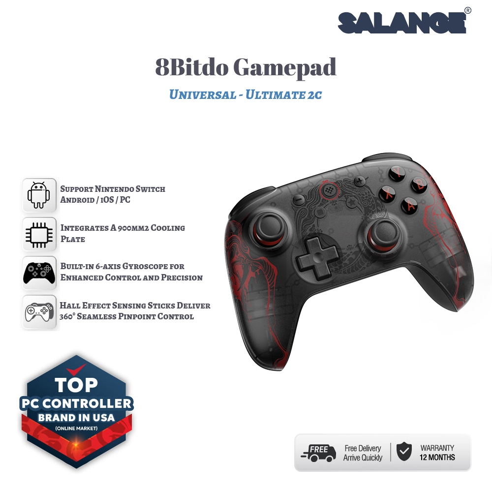 Controle 8Bitdo Ultimate 2C Wireless - Hall Effect Compatível PC E Android