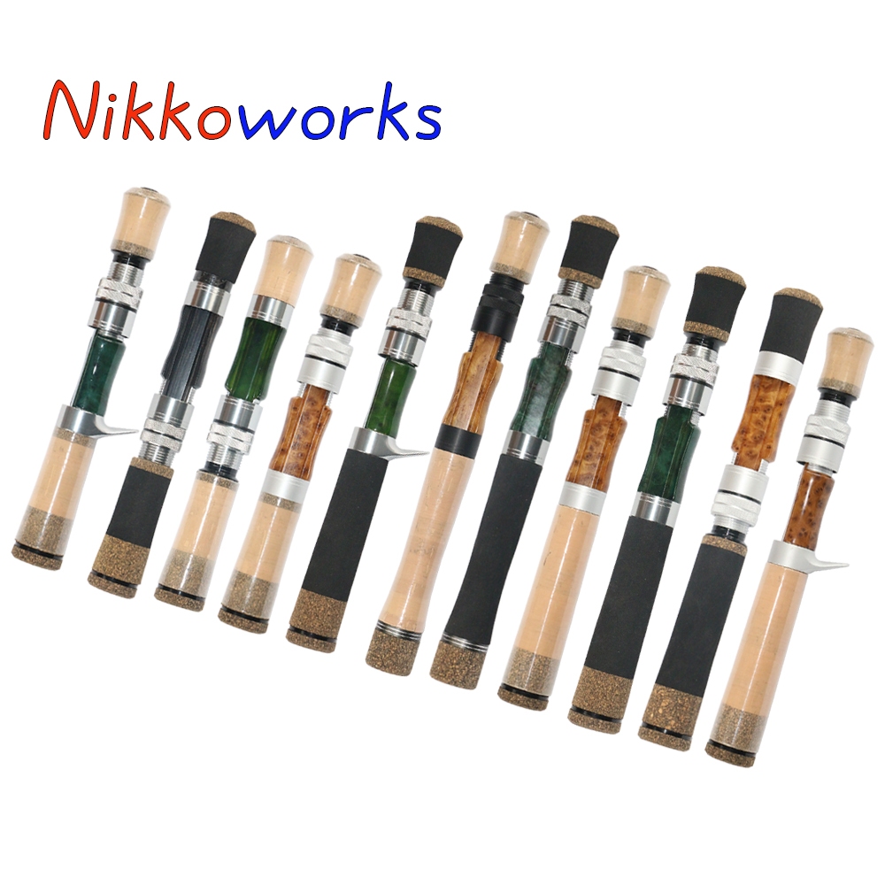 NIKKOWORKS Cork EVA Handle Wood Spinning Casting Reel Seat Handle Kit