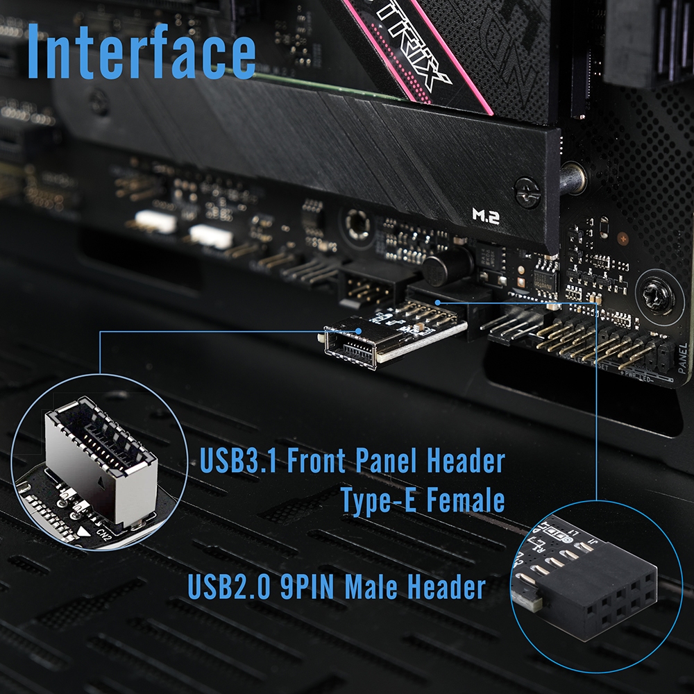EZDIY-FAB USB 3.0 (3.1 Gen 1) intestazione Interna (19 Pin) a USB 3.1/3