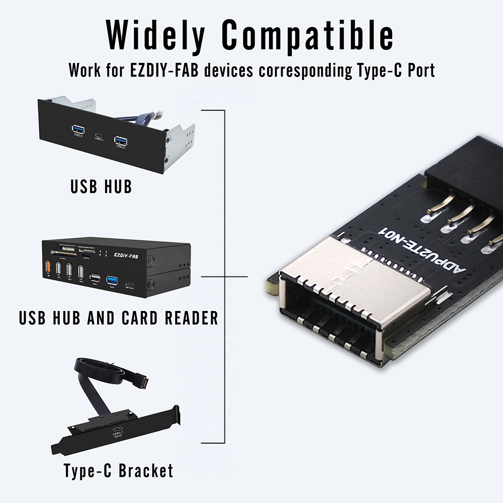 EZDIY-FAB USB 3.0 (3.1 Gen 2) Interno (19-Pin) da Intestazione a USB 3