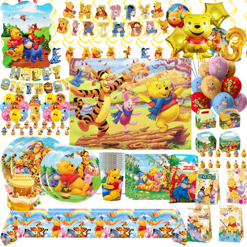 Kenvfego 9Pcs Winnie The Pooh 3D Honeycomb Centerpieces, Birthday Party Decorations Supplies For Kids - View #4