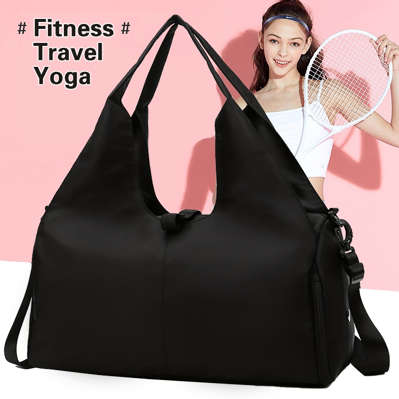 Women Travel Bags Fitness Tote Bag with Yoga Mat Holder Gym Training ...