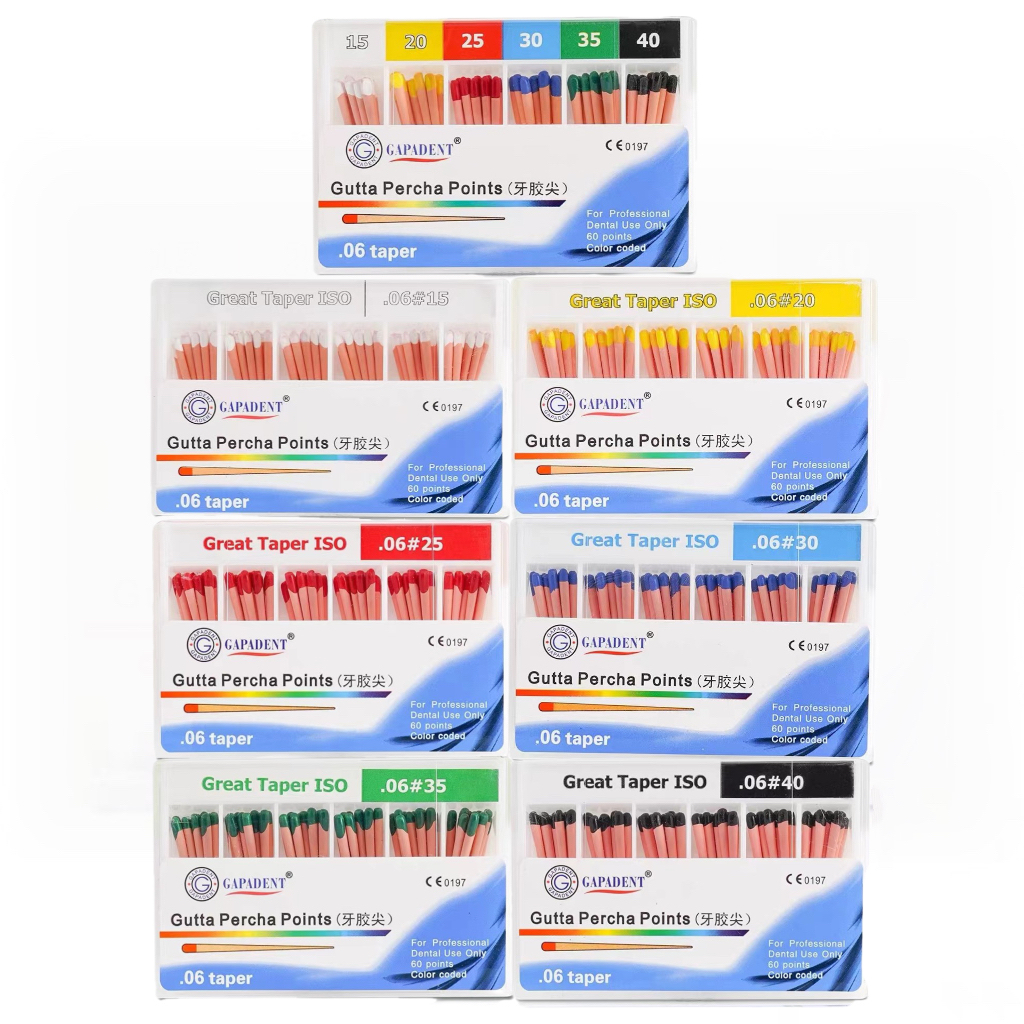 60 Cônes Gutta-percha F3 Dentaire - Pour Obturation Endodontique, Taper 0.02 à 0.06, Taille #60