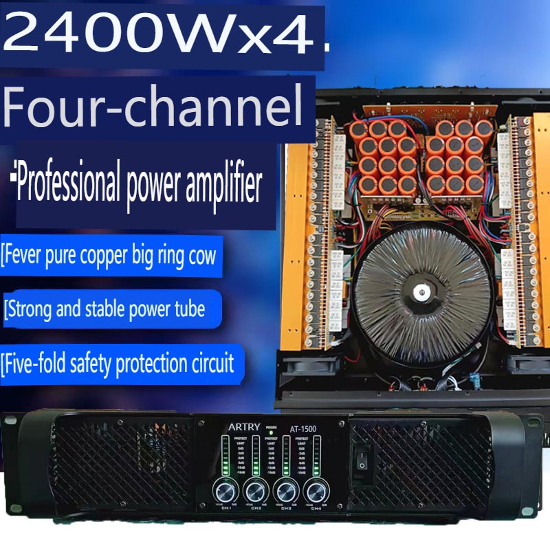 ARTRY AT1500 Professional Amplifier, FOUR Channels, 2400W High-power 8 ...