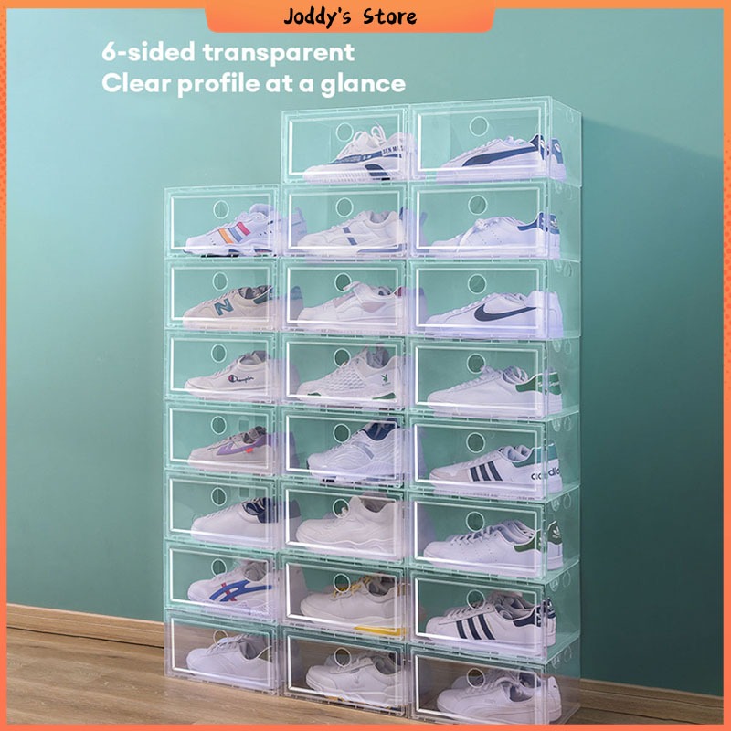 Transparent Drawer Plastic Shoe Boxes Stackable Shoe Organizer Shoebox ...
